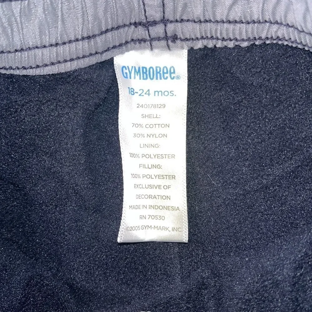 Gymboree Gray‎ Lined Pants and Gray/Navy Zip Up Hoodie 2T